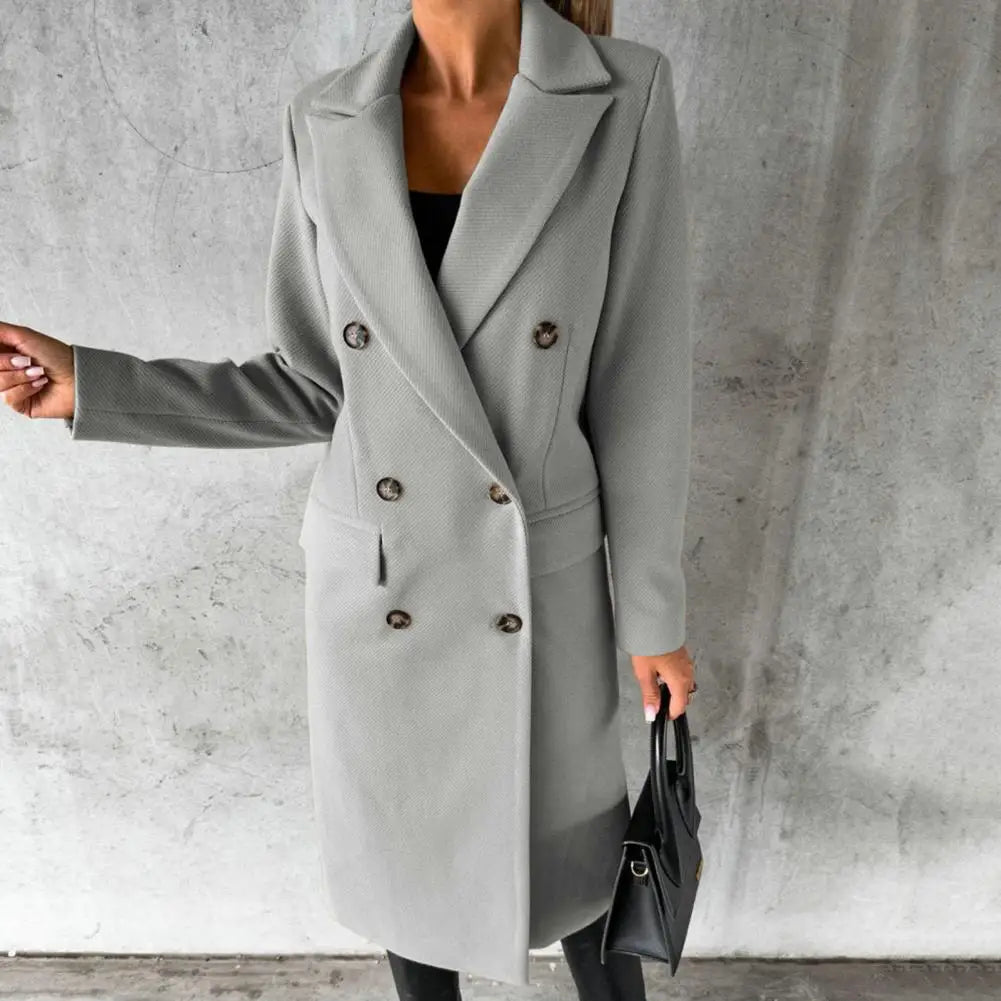 Elena | Stylish Tailored Long Trench Coat with Button Cuffs for Women 2