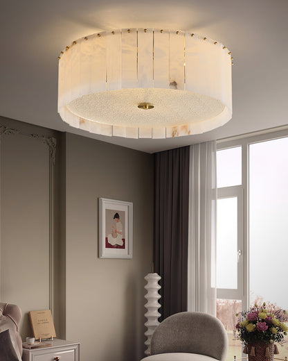 AlabasterAura - Ceiling Lamp with Alabaster Detailing and Gentle Radiance