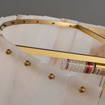 AlabasterAura - Ceiling Lamp with Alabaster Detailing and Gentle Radiance