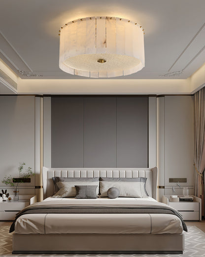 AlabasterAura - Ceiling Lamp with Alabaster Detailing and Gentle Radiance