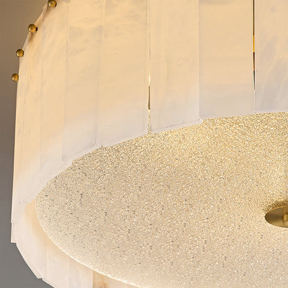 AlabasterAura - Ceiling Lamp with Alabaster Detailing and Gentle Radiance