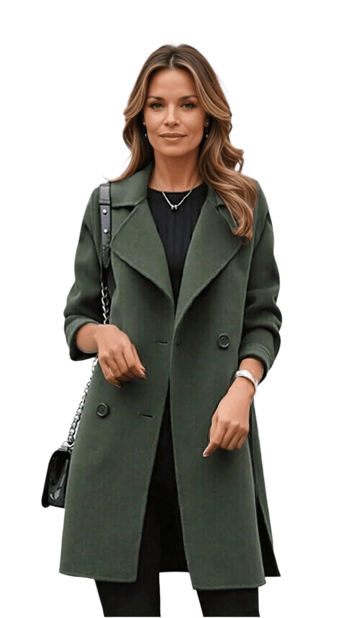 Emily | Elegant Black Trench Coat Women 1
