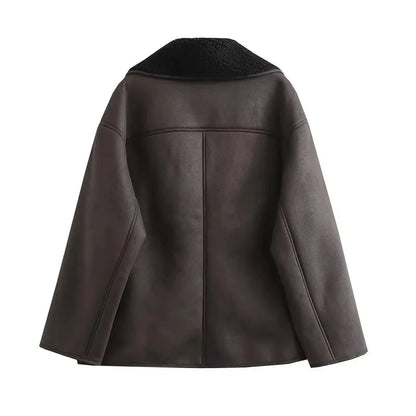 Emily | Elegant Warm Leather Jacket Women 6