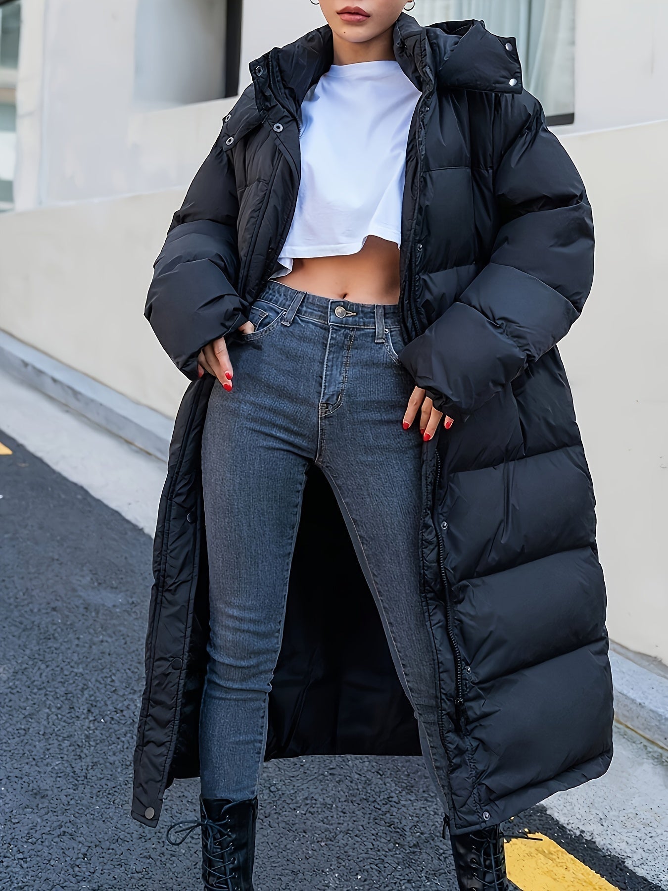 Emily | Stylish Warm Black Puffer Jacket 1