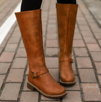 Emma | Elegant Brown Knee High Boots 1