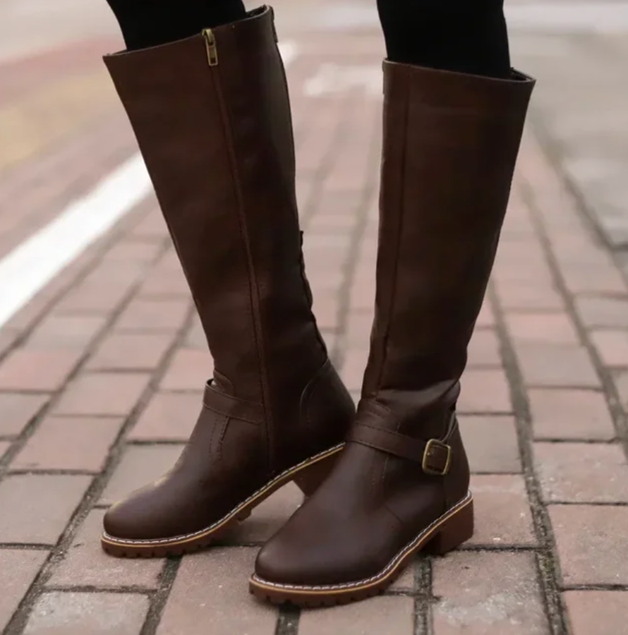 Emma | Elegant Brown Knee High Boots 2