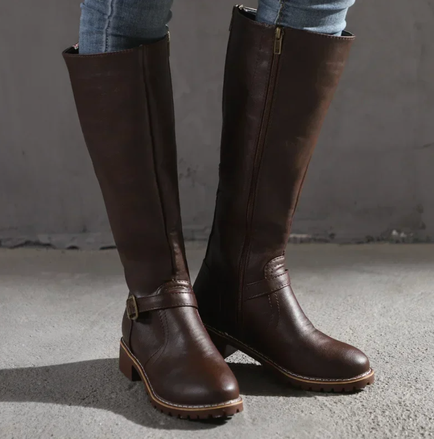 Emma | Elegant Brown Knee High Boots 3