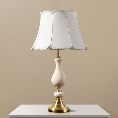 LuxeCraft – Elegant Ceramic and Brass Table Lamp