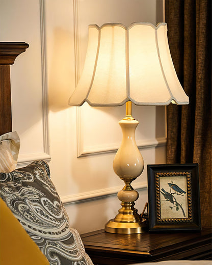 LuxeCraft – Elegant Ceramic and Brass Table Lamp