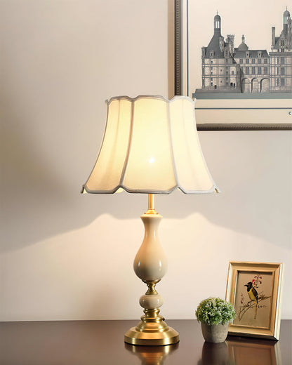 LuxeCraft – Elegant Ceramic and Brass Table Lamp