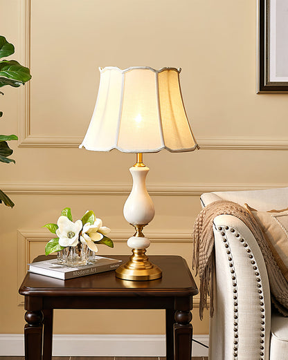 LuxeCraft – Elegant Ceramic and Brass Table Lamp