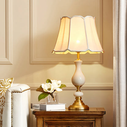 LuxeCraft – Elegant Ceramic and Brass Table Lamp
