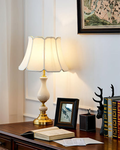 LuxeCraft – Elegant Ceramic and Brass Table Lamp