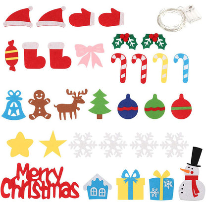 FeltJoy | Creative Interactive Christmas Decoration Wall Tree with Lights 3