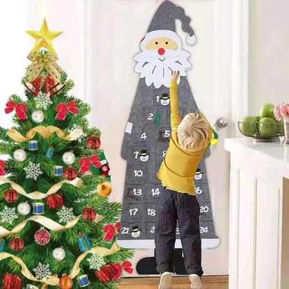 FestiveFelt | Cheerful Colorful Santa Claus Advent Calendar with 24 Bags 2