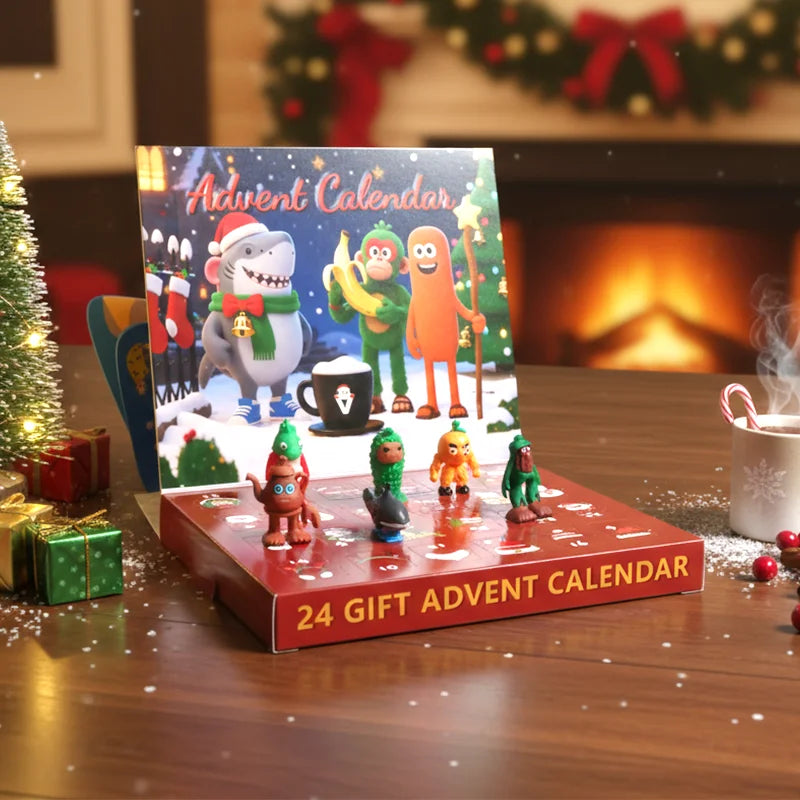 FestiveJoy | Colorful Unique Plastic Advent Calendar with Figurines 1