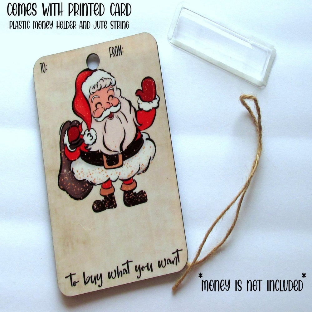 FestiveWood | Charming Rustic Wooden Holiday Money Holder Christmas Cards 1