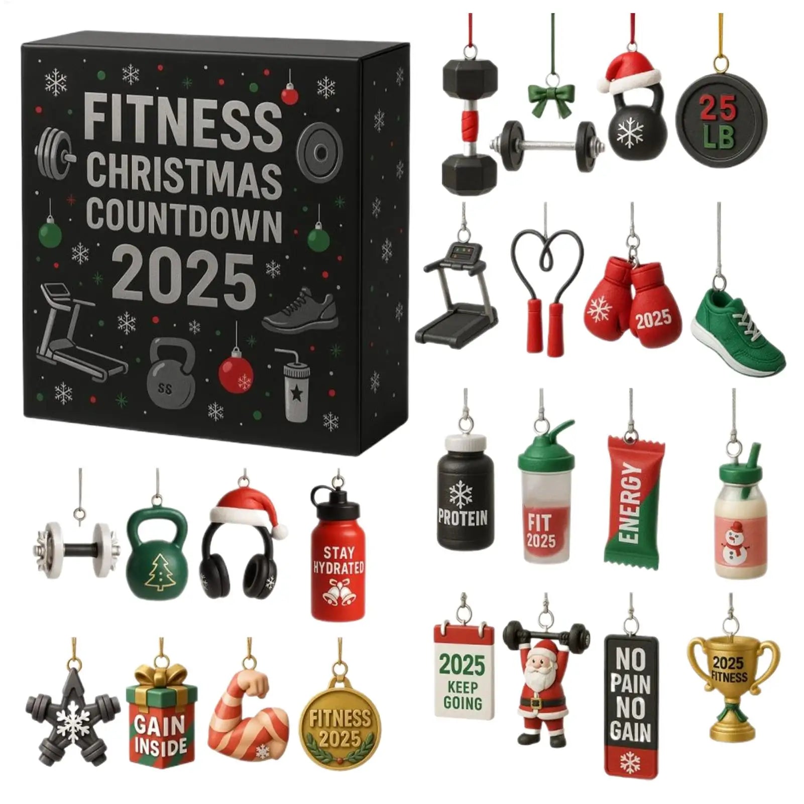 FitSpirit | Cheerful Festive Acrylic Christmas Countdown Advent Calendar 2