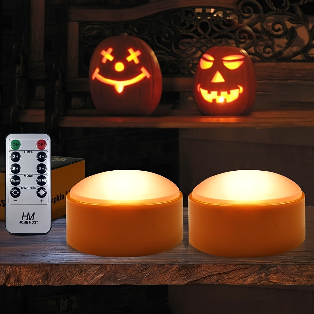 Flameless Battery Jack-O-Lantern Lights | LED Tea Candles 3