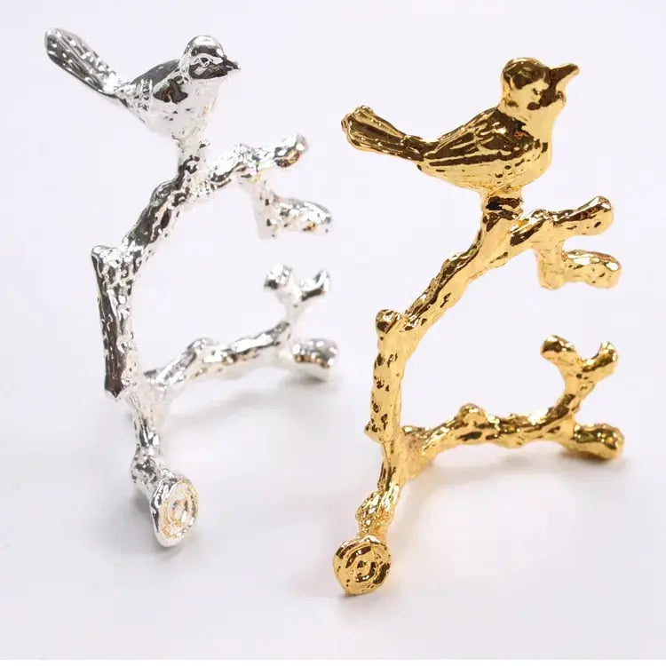 FloraNest | Elegant Decorative Bird & Flower Napkin Ring Set 3