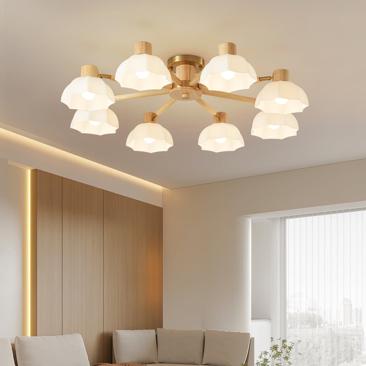 FloraAura - Lámpara de Techo con Forma de Flor y Difusión de Luz Acogedora