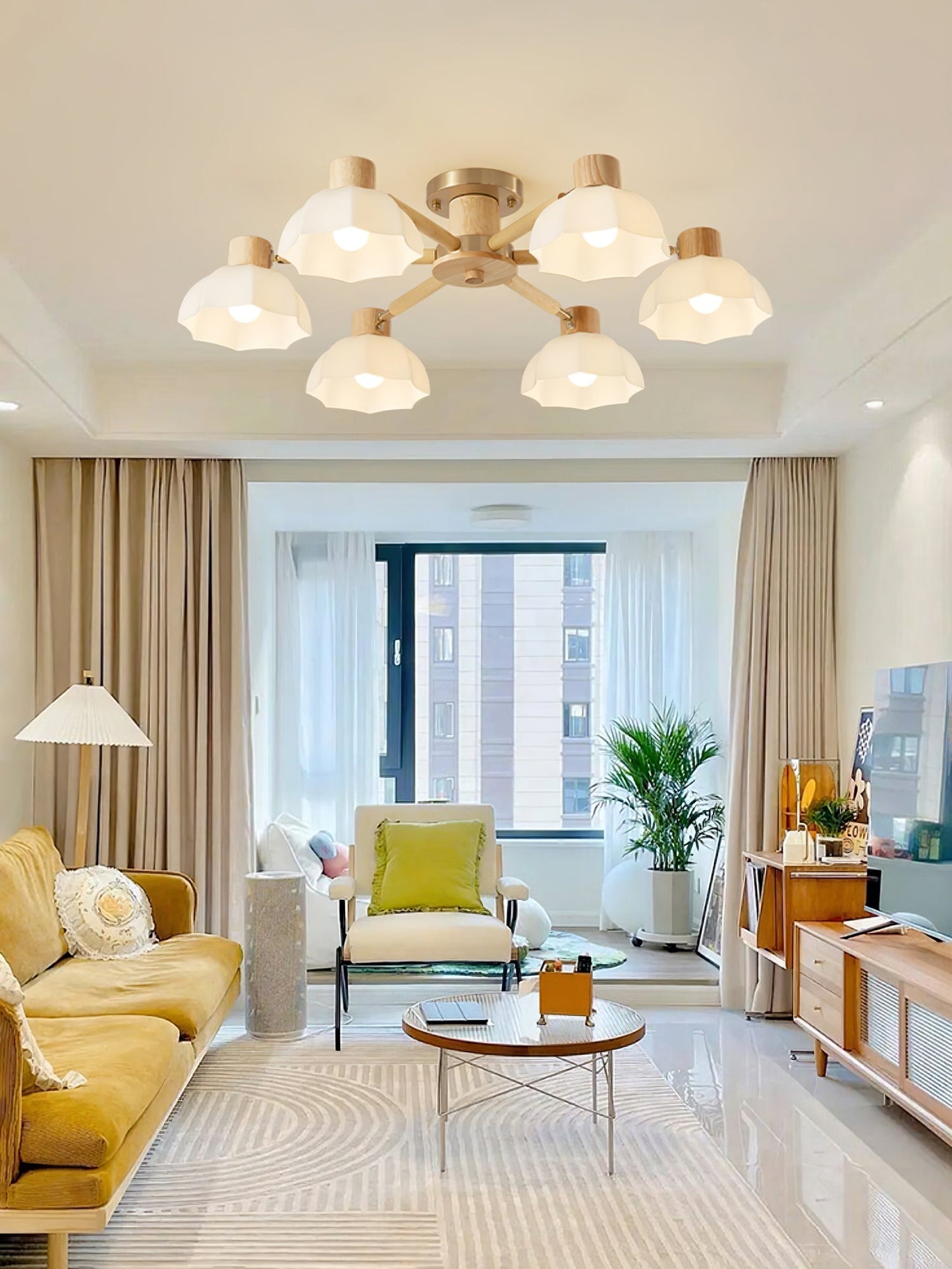 FloraAura - Lámpara de Techo con Forma de Flor y Difusión de Luz Acogedora