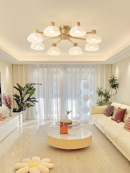 FloraAura - Lámpara de Techo con Forma de Flor y Difusión de Luz Acogedora