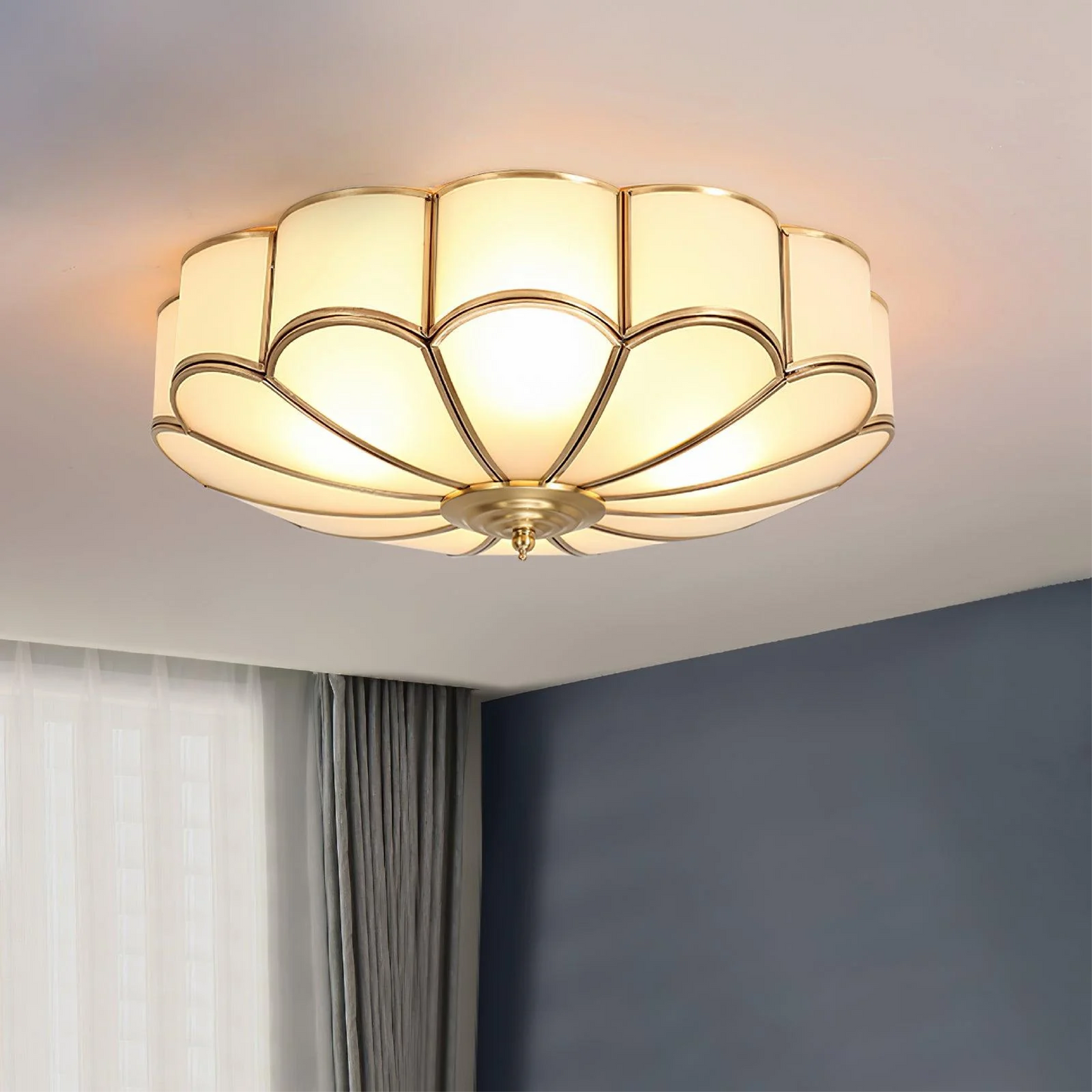 Flower-shaped glass ceiling lamp 1