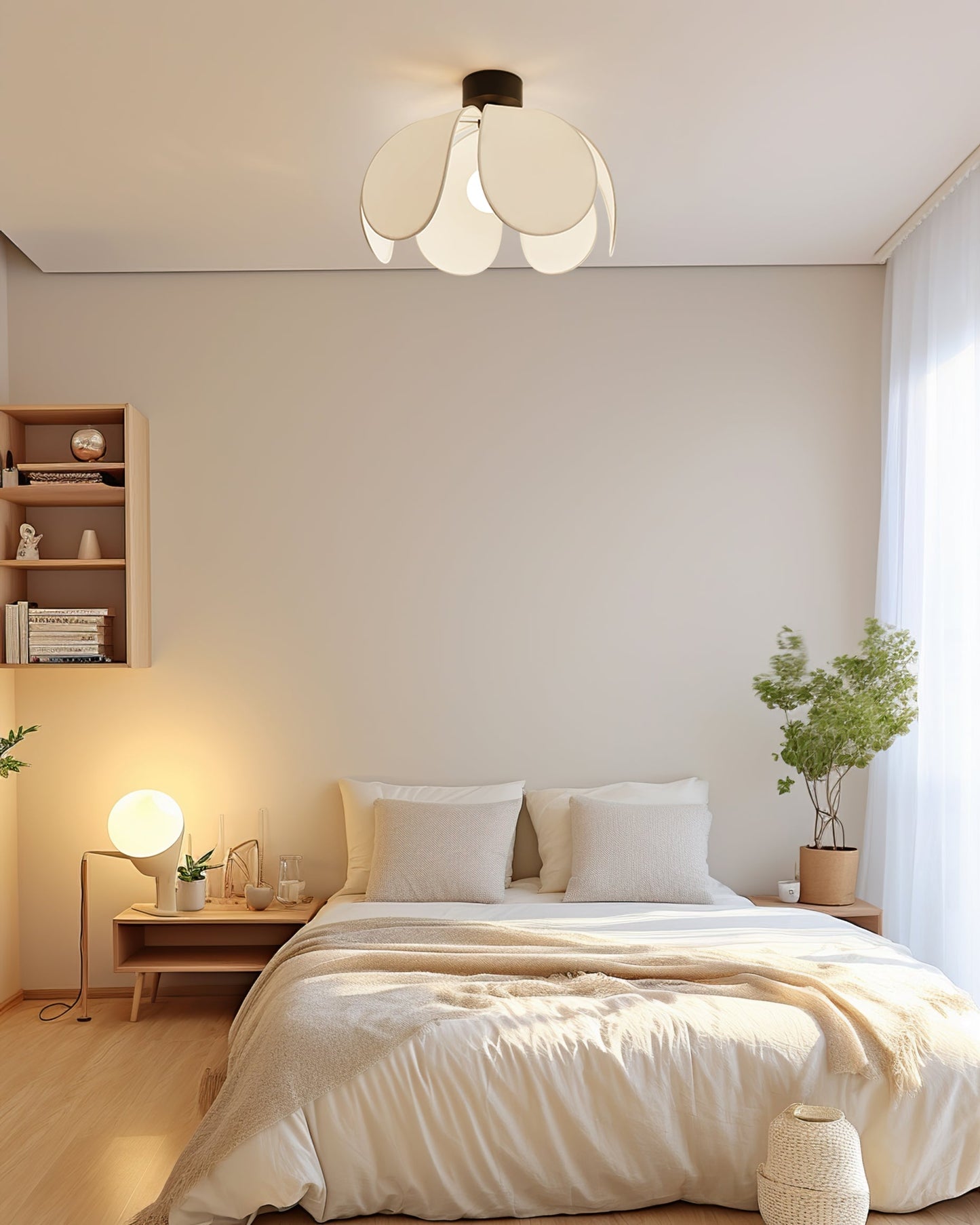 BloomLuxe - Loftlampe med elegante stofblade og varm stråling