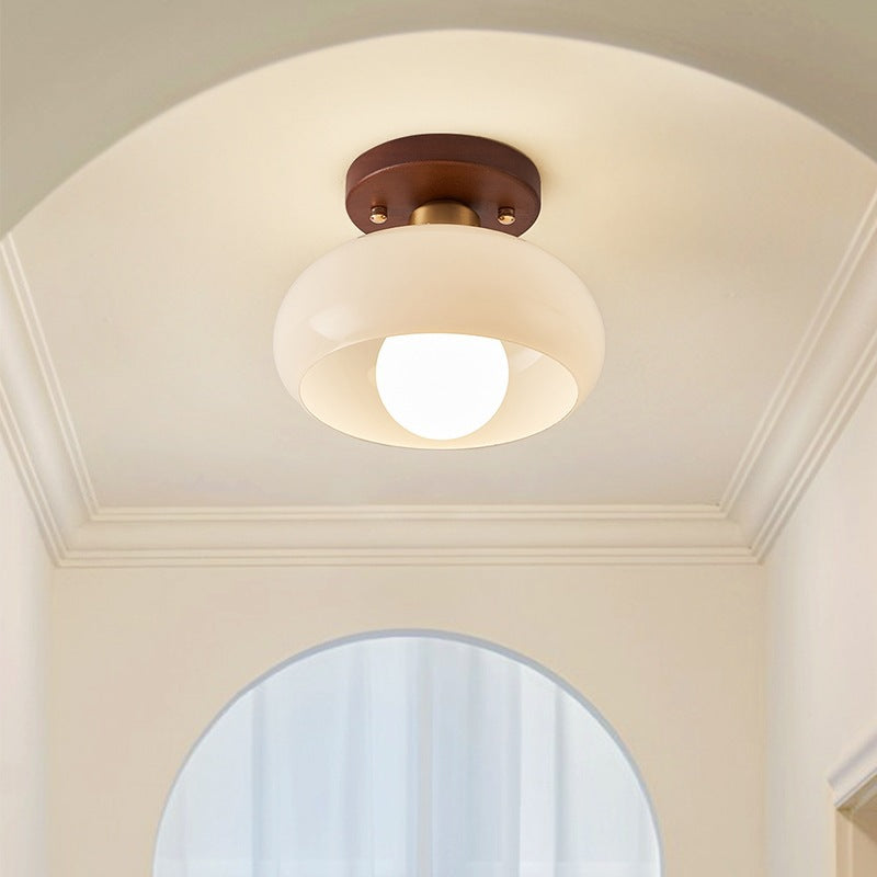 French Bauhaus cream ceiling lamp 2