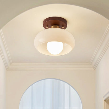 French Bauhaus cream ceiling lamp 2