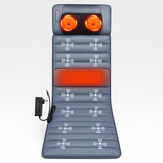 Full Body Massage Mat Heat Vibration Back Relief Pad 0