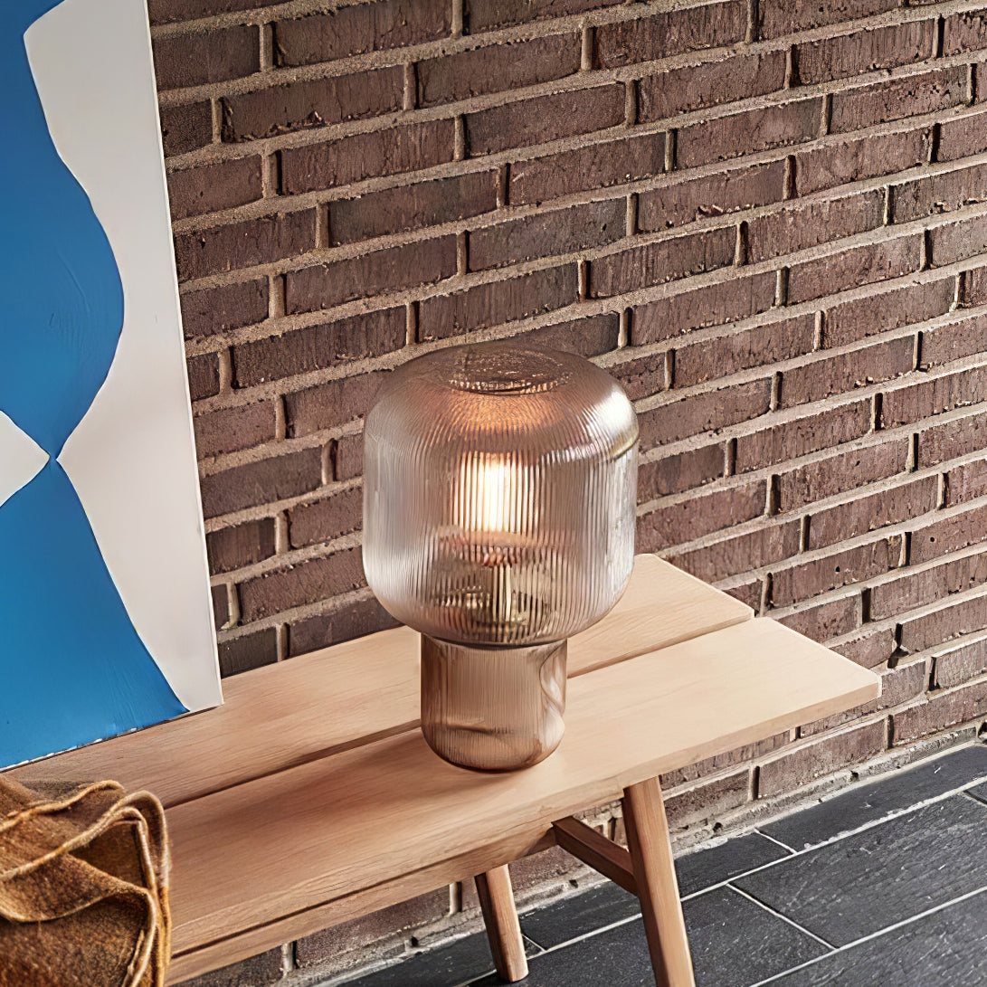 GlimmerOval – Stylowa Lampa Stołowa ze Szkła i Metalu