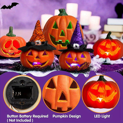 Glowing Light-Up Halloween Jack O'Lantern Decoration Set | Battery Operated 1