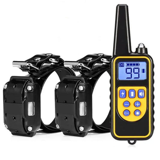 Waterproof Electric Dog Collar with Remote Control – Rechargeable, Adjustable for All Sizes, Humane Training Options-1