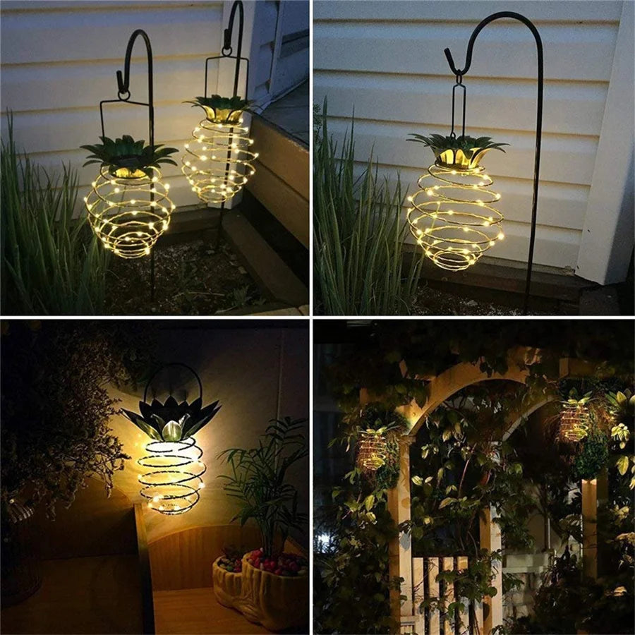 Solar Garden Lights - Waterproof Pineapple Design Outdoor Lamp with Intelligent Control-1