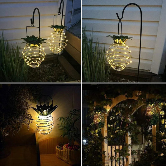 Solar Garden Lights - Waterproof Pineapple Design Outdoor Lamp with Intelligent Control-1