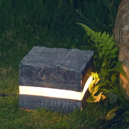 Waterproof Solar Garden Lights - Modern LED Square Stone Outdoor Ground Lights-3