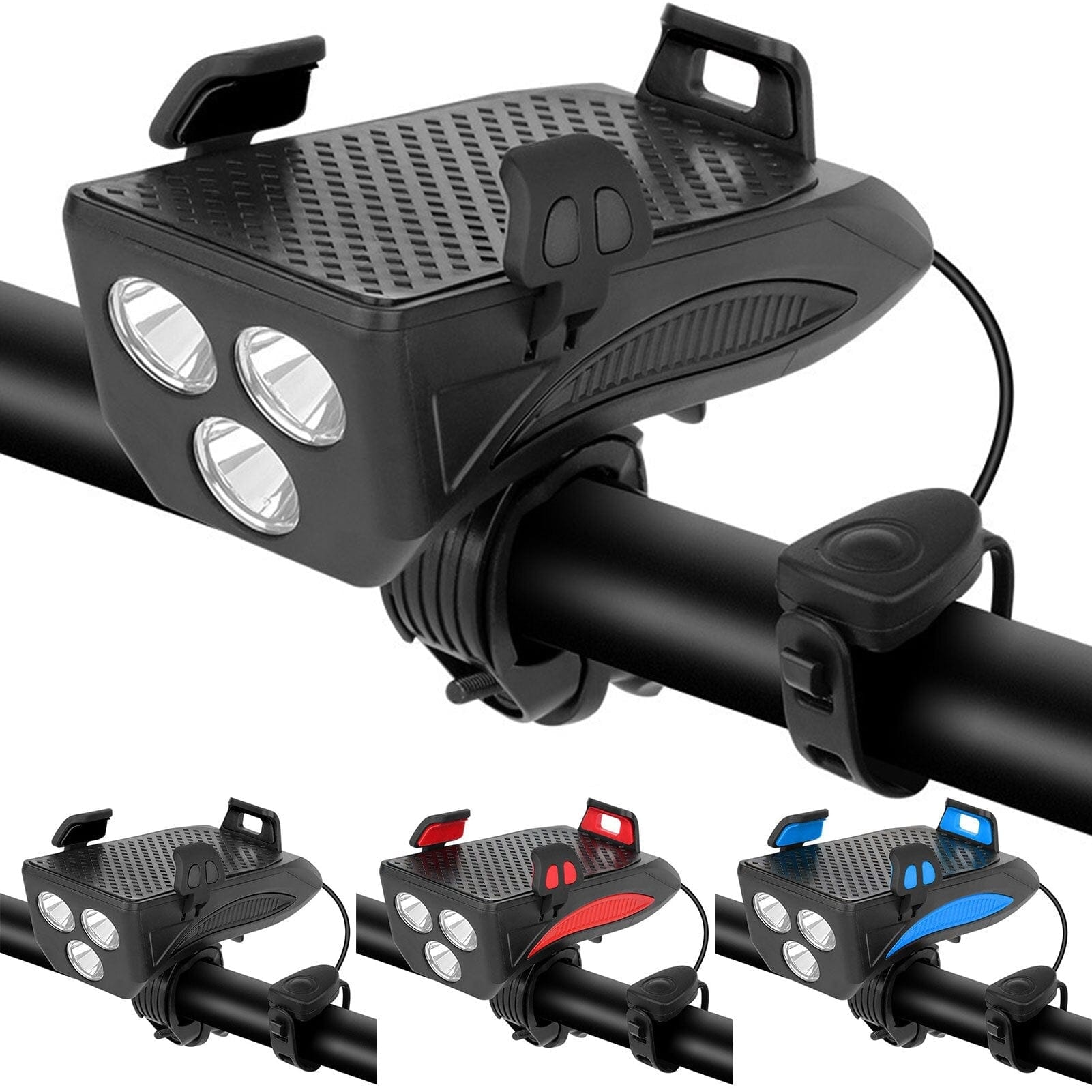 Variant image for 4-in-1 Rechargeable Bike Lights with Powerbank, Phone Holder, and Electronic Horn – LED Safety Lamp for Bicycles-2