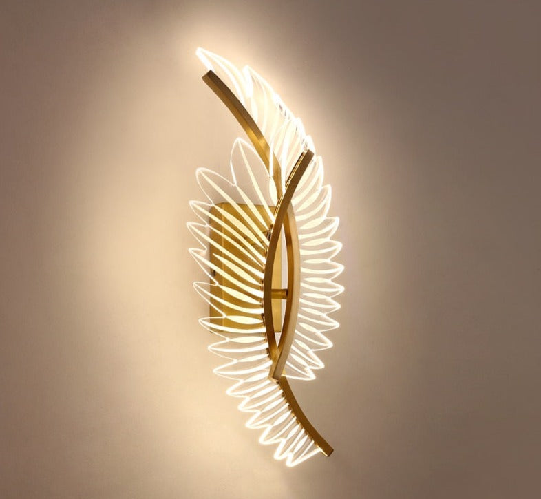 AngelGlow - Golden Winged Wall Lamp