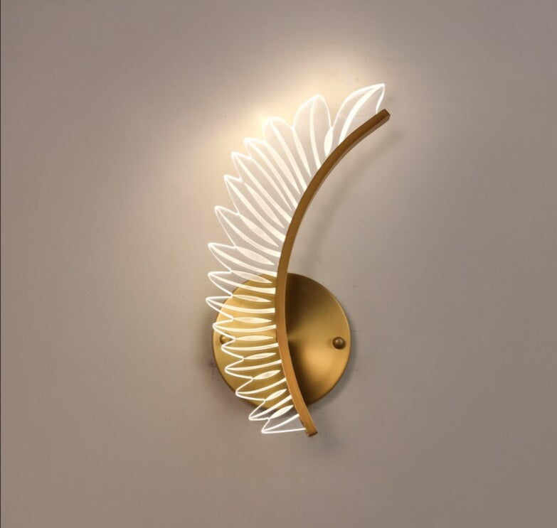 AngelGlow - Golden Winged Wall Lamp