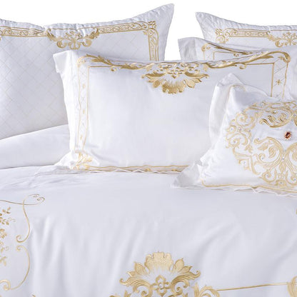 GoldenWood - Elegant White and Gold Bedding
