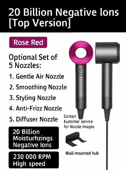 Hair Dryer with Ion Technology and Nozzle 4