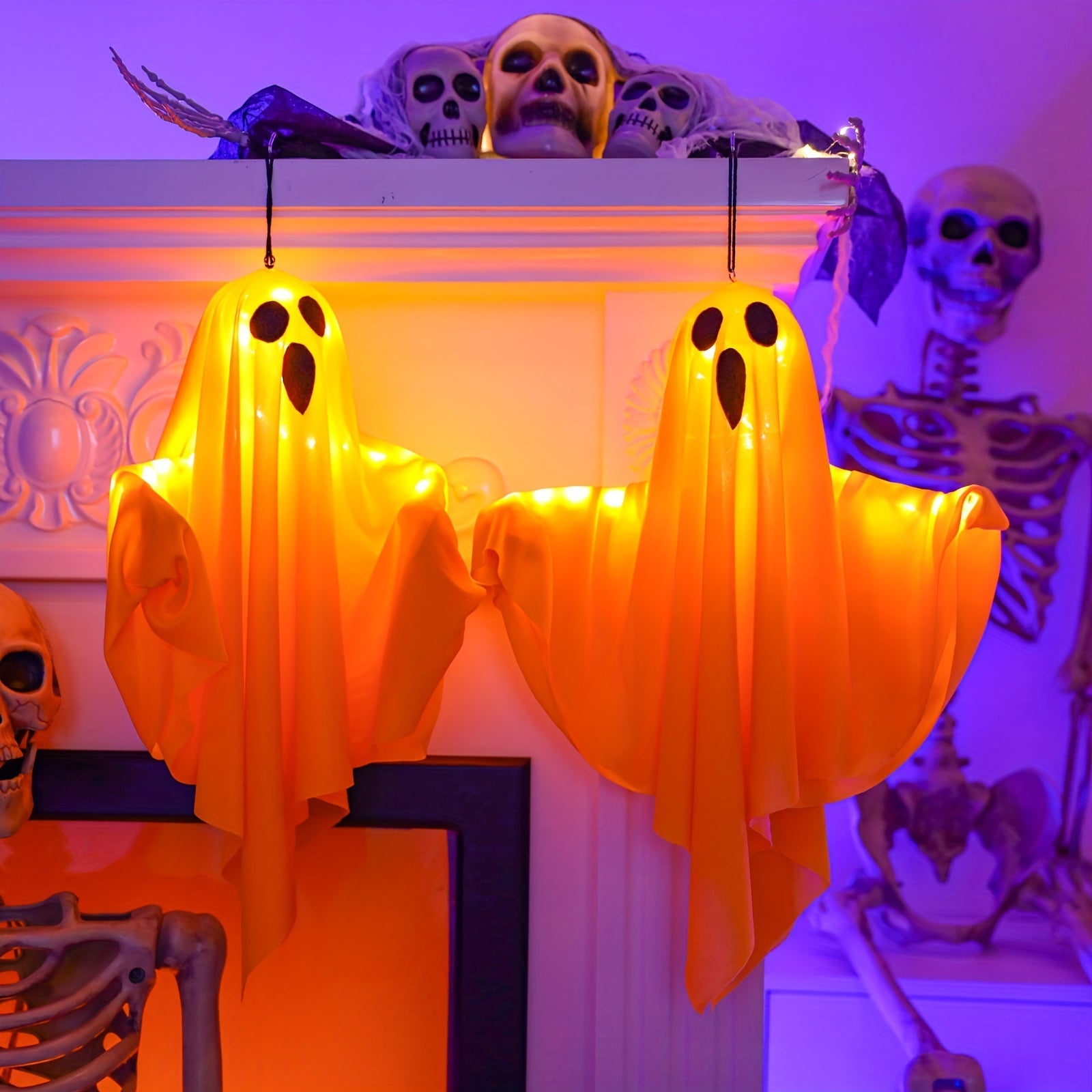 Halloween Lights Hanging Fabric Ghost Decorations 4