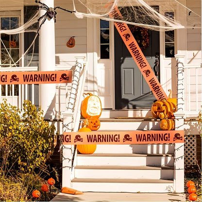 Halloween Warning Tape Plastic Skull Banner 1