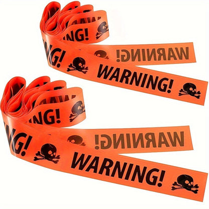 Halloween Warning Tape Plastic Skull Banner 3