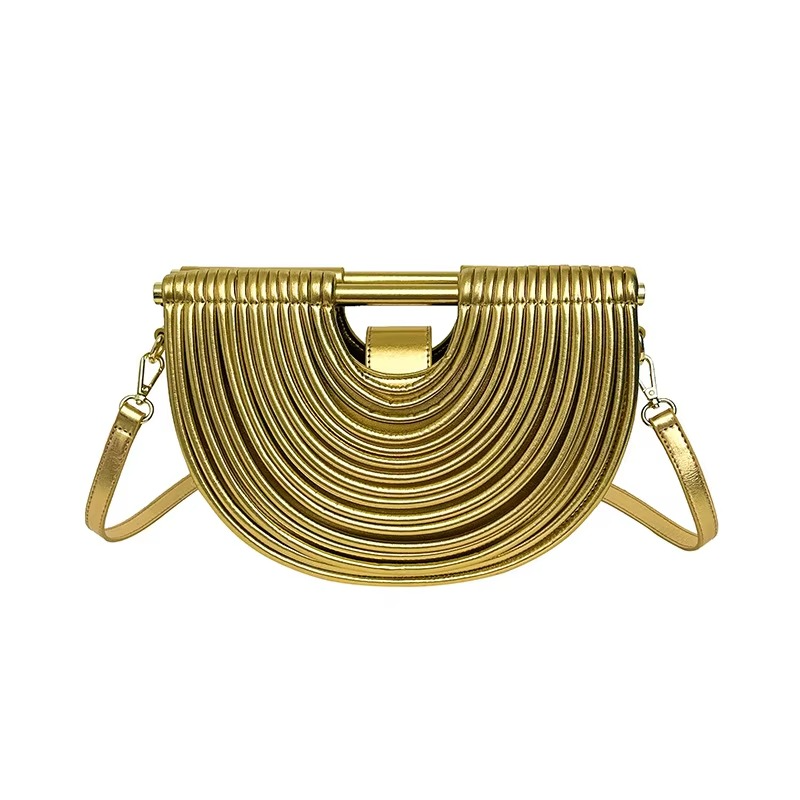Hand-woven Rope Crescent Pattern Evening Bag 0