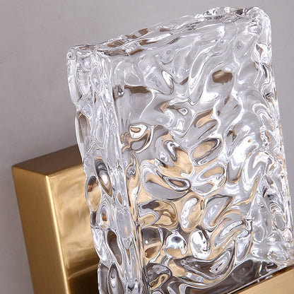 CrystalEdge – Minimalist Wall Lamp with Gold and Crystal Accents