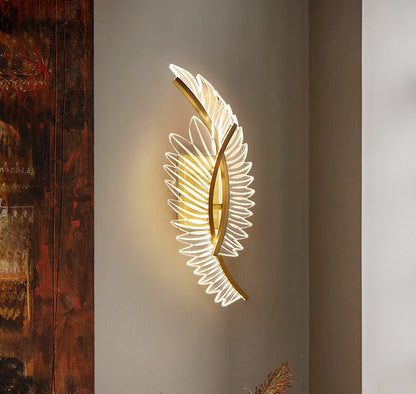 AngelGlow - Golden Winged Wall Lamp