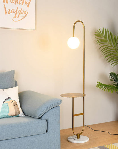 NordicGlow - Floor Lamp with Side Table